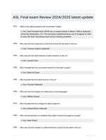 ASL Final exam Review 2024/2025 latest update