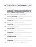 ASL Final exam Review 2024/2025 latest update