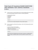 Peds Exam ATI Questions EXAMS  QUESTIONS AND ANSWERS 100% VERIFED ANSWERS A.docx