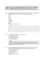 Peds ATI Final EXAM QUESTIONS (50 TERMS) WITH VERIFIED DEFINITIONS UPDATED 2024