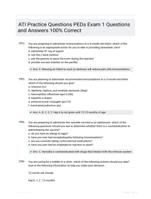 ATI Practice Questions PEDs Exam 1 Questions and Answers 100% Correct