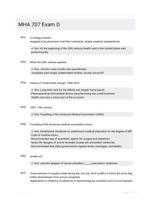 MHA 707 Exam D