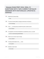 - Module EXAM PREP 2024 | REAL 51 QUESTIONS WITH 100% CORRECT DETAILED ANSWERS WITH RATIONALES | UPDATED & VERIFIED