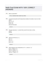 Math Final EXAM WITH 100% CORRECT ANSWERS