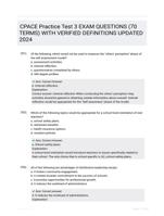 CPACE Practice Test 3 EXAM QUESTIONS (70 TERMS) WITH VERIFIED DEFINITIONS UPDATED 2024