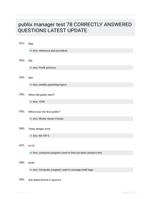 publix manager test 78 CORRECTLY ANSWERED QUESTIONS LATEST UPDATE