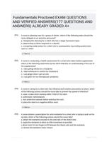 Fundamentals Proctored EXAM QUESTIONS AND VERIFIED  ANSWERS(177 QUESTIONS AND ANSWERS) ALREADY GRADED A+