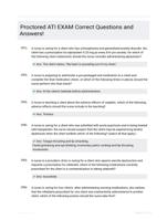 Proctored ATI EXAM Correct Questions and Answers!
