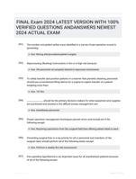 FINAL Exam 2024 LATEST VERSION WITH 100% VERIFIED QUESTIONS ANDANSWERS NEWEST 2024 ACTUAL EXAM