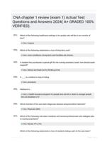 CNA chapter 1 review (exam 1) Actual Test Questions and Answers 2024( A+ GRADED 100% VERIFIED).