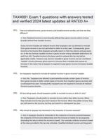 TAX4001 Exam 1 questions with answers tested and verified 2024 latest updates all RATED A+