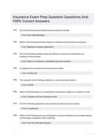 Insurance Exam Prep Question Questions And  100% Correct Answers
