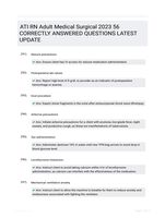 ATI RN Adult Medical Surgical 2023 56 CORRECTLY ANSWERED QUESTIONS LATEST UPDATE