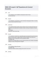 ENG 225 exam 2 -Questions & Correct Answers