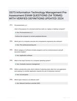 D075 Information Technology Management Pre-Assessment EXAM QUESTIONS (54 TERMS) WITH VERIFIED DEFINITIONS UPDATED 2024