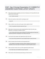 EVIP - Day 2 Driving Presentation 31 CORRECTLY ANSWERED QUESTIONS LATEST UPDATE