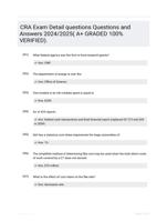CRA Exam Detail questions Questions and Answers 2024/2025( A+ GRADED 100% VERIFIED).