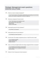 Strategic Management exam questions VERIFIED SOLUTIONS