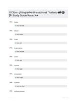 Il Cibo - gli ingredienti- study set l'italiano Study Guide Rated A+