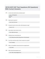 2018 IHOP SOP Test Questions |90 Questions| With Correct Answers.