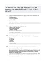SCM301m - FE Tng hp fullll ( NO T/F) 349 CORRECTLY ANSWERED QUESTIONS LATEST UPDATE
