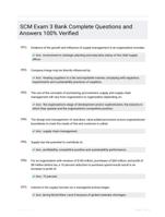 SCM Exam 3 Bank Complete Questions and Answers 100% Verified
