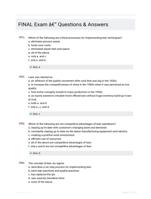 FINAL Exam - Questions & Answers