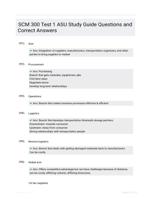 SCM 300 Test 1 ASU Study Guide Questions and Correct Answers