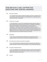 SCM 300 Exam 2 ASU 134 PRACTICE QUESTIONS AND VERIFIED ANSWERS.