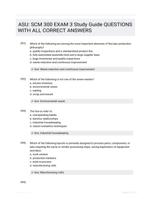 ASU: SCM 300 EXAM 3 Study Guide QUESTIONS  WITH ALL CORRECT ANSWERS