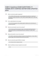 CQM-C Questions EXAM QUESTIONS (11 TERMS) WITH VERIFIED DEFINITIONS UPDATED 2024