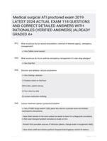 Medical surgical ATI proctored exam 2019 LATEST 2024 ACTUAL EXAM 118 QUESTIONS AND CORRECT DETAILED ANSWERS WITH RATIONALES (VERIFIED ANSWERS) |ALREADY GRADED A+