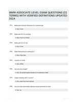 BMW ASSOCIATE LEVEL EXAM QUESTIONS (22 TERMS) WITH VERIFIED DEFINITIONS UPDATED 2024