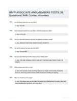 BMW ASSOCIATE AND MEMBERS TESTS |38 Questions| With Correct Answers.