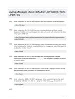 Living Manager State EXAM STUDY GUIDE 2024 UPDATES