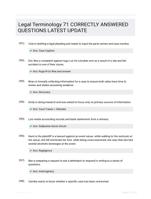 Legal Terminology 71 CORRECTLY ANSWERED QUESTIONS LATEST UPDATE