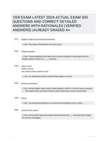 CER EXAM LATEST 2024 ACTUAL EXAM 505 QUESTIONS AND CORRECT DETAILED ANSWERS WITH RATIONALES (VERIFIED ANSWERS) |ALREADY GRADED A+