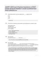 AAERT CER Exam Practice Questions LATEST  EXAM SESSION NEWEST EXAM GUARANTEED PASS GRADED A+