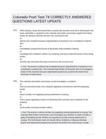 Colorado Post Test 74 CORRECTLY ANSWERED QUESTIONS LATEST UPDATE