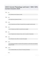 CSCC Human Physiology Lab Exam 1 With 100% Correct Answers 2024