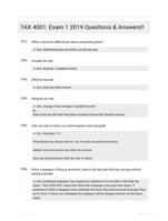 TAX 4001: Exam 1 2019 Questions & Answers!!
