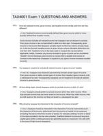 TAX4001 Exam 1 QUESTIONS AND ANSWERS.