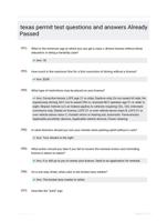 texas permit test questions and answers Already Passed