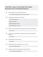 TAX 4001 exam 2 cram Brief Unit 6 Btec Business level 3 Extended diploma