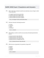 NURS 2050 Exam 3 Questions and Answers