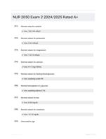 NUR 2050 Exam 2 2024/2025 Rated A+