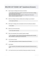 BSU BIO 227 EXAM 3 - Questions/Answers