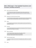 BIOL 2302 Exam 1 Test Updated Questions and Answers (Verified Answers)