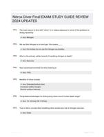Nitrox Diver Final EXAM STUDY GUIDE REVIEW 2024 UPDATES