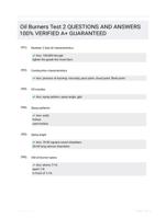 Oil Burners Test 2 QUESTIONS AND ANSWERS 100% VERIFIED A+ GUARANTEED